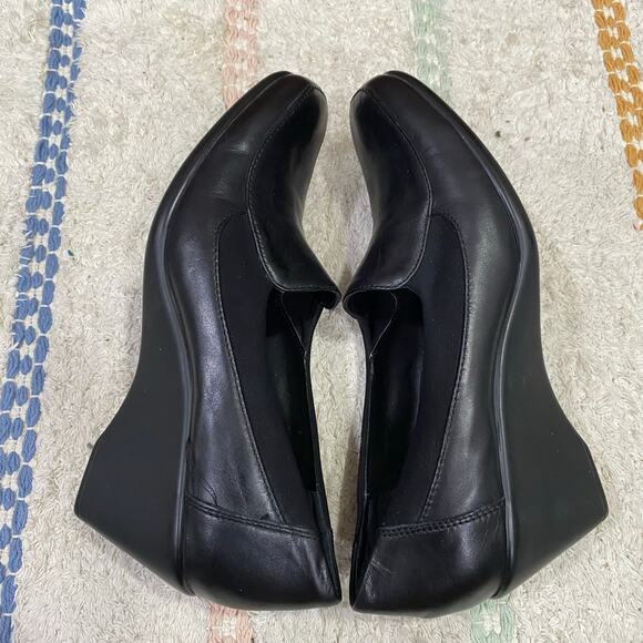 Easy Spirit Black Wedges Shoes Size 7.5 Narrow Lightweight Comfort Work Shoes - Picture 5 of 8